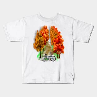 Bicycle on Autumn Kids T-Shirt